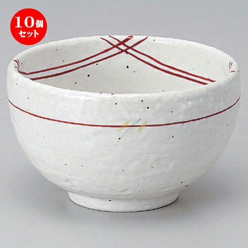 10個セット☆ 飯器 ☆粉引赤格子4.0丼 [ 12.5 x 7.3cm 373g ] | 飯器 はんき ごはん お茶漬け 旅館風 食器 業務用 飲食店 カフェ うつわ 器 おしゃれ ギフト プレゼント 引き出物 内祝い 結婚祝い 誕生日 贈り物 贈答品 おすすめ 食器セット