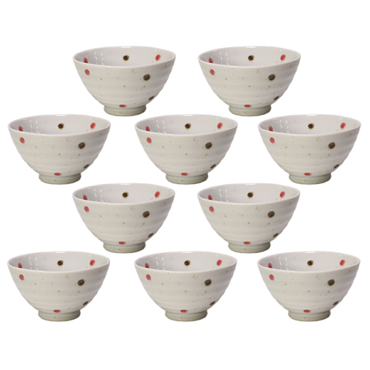 10個セット☆ 夫婦碗 ☆ドット飯碗 小 [ 10.8 x 6.2cm 155g ] | 人気 おすすめ 食器 洋食器 業務用 飲食店 カフェ うつわ 器 おしゃれ かわいい ギフト プレゼント 誕生日 食器セット｜せともの本舗 8,740円