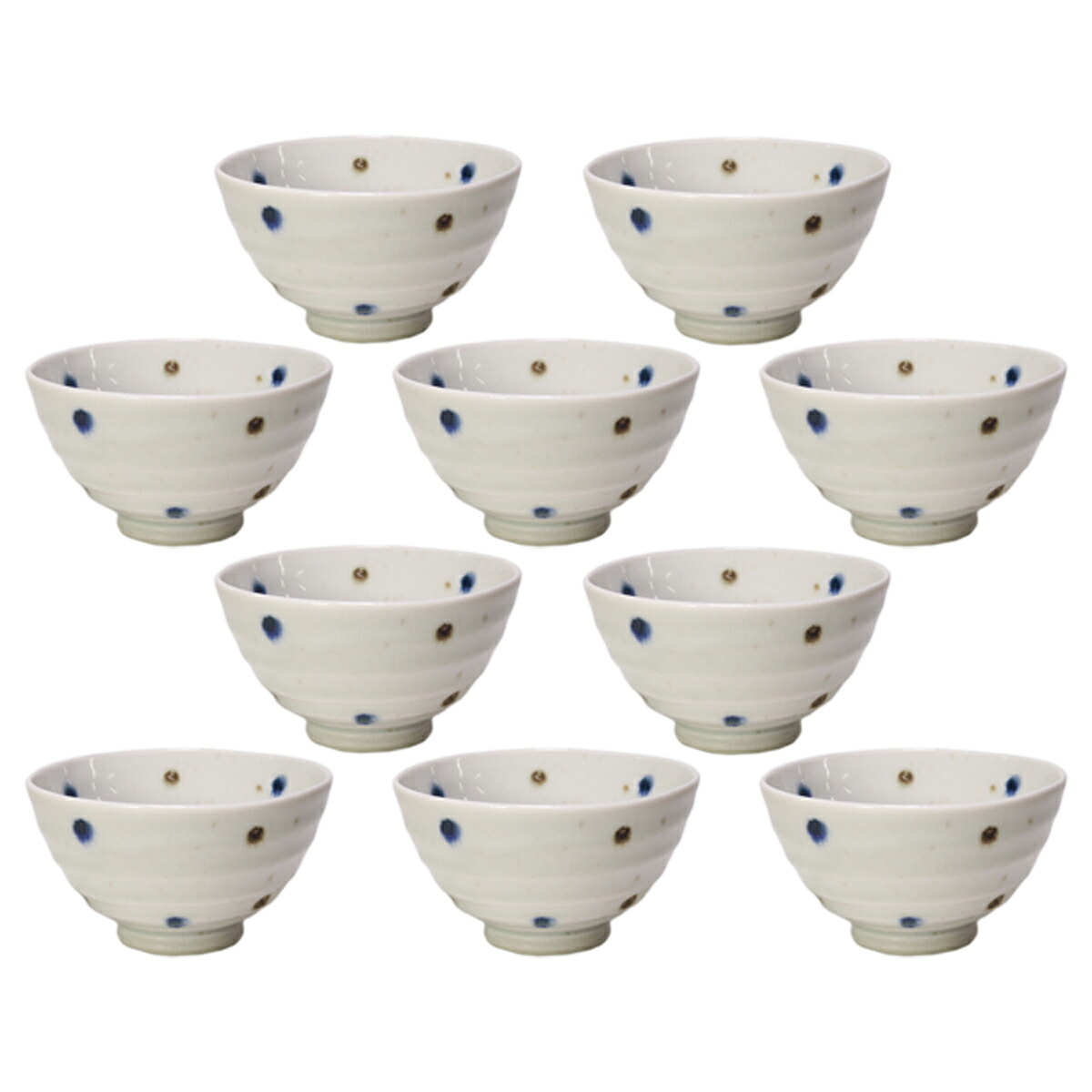 10個セット☆ 夫婦碗 ☆ドット飯碗 大 [ 11.6 x 6.6cm 180g ] | 人気 おすすめ 食器 洋食器 業務用 飲食店 カフェ うつわ 器 おしゃれ かわいい ギフト プレゼント 誕生日 食器セット