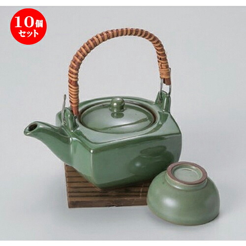 10個セットグリーン角形土瓶むし [ 14 x 9.8 x 5.7cm (280cc) 320g ] | 土瓶蒸し 土瓶むし 松茸 マツタケ 料亭 人気 おすすめ 食器 業務用 飲食店 カフェ うつわ 器 おしゃれ かわいい ギフト プレゼント 誕生日 贈り物 贈答品 食器セット｜せともの本舗