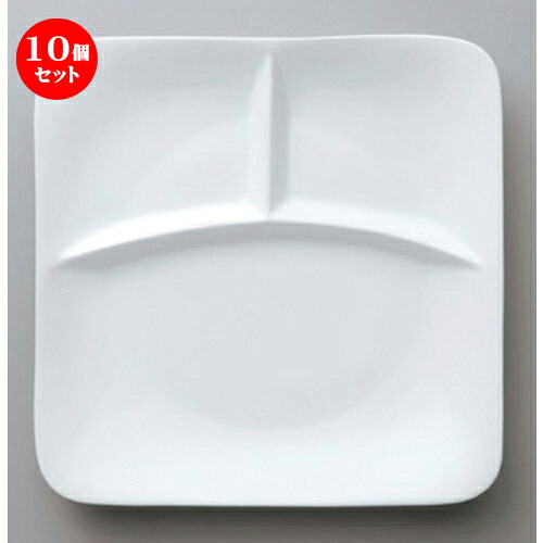 10個セット☆ ボーダーレススタイル ☆スクエアー軽量ランチ [ 22.5 x 3cm 510g ] | 人気 おすすめ 食器 洋食器 業務用 飲食店 カフェ うつわ 器 おしゃれ かわいい ギフト プレゼント 引き出物 誕生日 食器セット