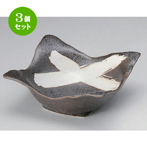 3個セット ☆ 盛鉢 ☆天目白刷毛四方鉢 [ 19.5 x 8.2cm 720g ] | 盛り鉢 盛鉢 万能 取り鉢 おすすめ 食器 業務用 飲食店 カフェ うつわ 器 おしゃれ かわいい お洒落 可愛い おしゃれ かわいい お洒落 可愛い 食器セット