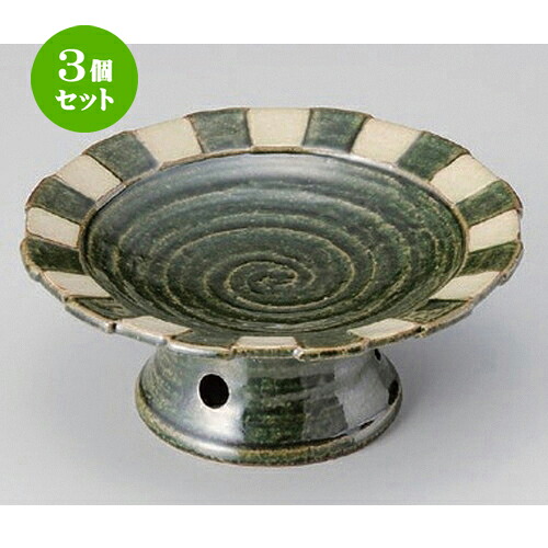 3個セット☆ 向付 ☆織部砂目高台向付 [ 17.5 x 7cm 482g ] | 和食器 鉢 小鉢 ボウル 浅鉢 料亭 ホテル 食器 業務用 飲食店 カフェ うつわ 器 おしゃれ かわいい ギフト プレゼント 内祝い 誕生日 贈り物 贈答品 おすすめ 食器セット｜せともの本舗