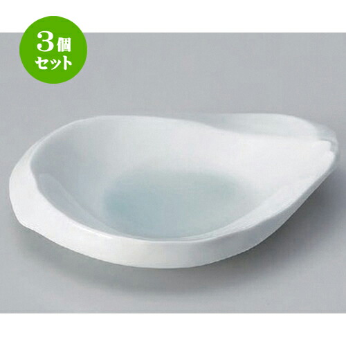 3個セット☆ 向付 ☆青白磁6.5寸皿 [ 20 x 16.3 x 3.6cm 422g ] | 和食器 鉢 小鉢 ボウル 浅鉢 料亭 ホテル 食器 業務用 飲食店 カフェ うつわ 器 おしゃれ かわいい ギフト プレゼント 内祝い 誕生日 贈り物 贈答品 おすすめ 食器セット