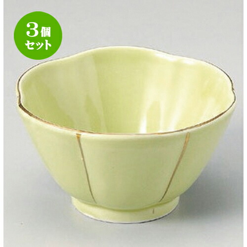 3個セット ☆ 組小鉢 ☆渕金ヒワ梅型小鉢 (大) [ 9.8 x 5.4cm 190g ] | 小鉢 小 小さい 鉢 ボウル 万能 人気 おすすめ 食器 業務用 飲食店 カフェ うつわ 器 おしゃれ かわいい ギフト プレゼント内祝い 結婚祝い 誕生日 贈り物 贈答品 食器セット