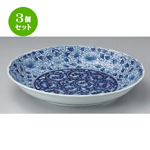 3個セット☆ 丸皿 ☆濃唐草桔梗10.0皿 [ 31.5 x 5.8cm 1480g ] | 大きい お皿 大皿 盛り皿 盛皿 人気 おすすめ パスタ皿 パーティー 食器 業務用 飲食店 カフェ うつわ 器 ギフト プレゼント誕生日 贈り物 贈答品 おしゃれ かわいい 食器セット
