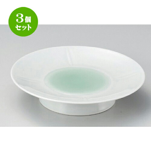3個仕掛ける☆ 丸皿 ☆緑釉手彫リ高浜皿 [ 19 x 4.3糎 411g ] | 中皿 乾荒原皿 取り皿 一般受け 食器 御役目用 飲食店 喫茶店 泊まり SNS 内祝い 差し上げ物 寄り合い 差し上げ物 SNS 食器仕掛ける 皿・プレート-食器