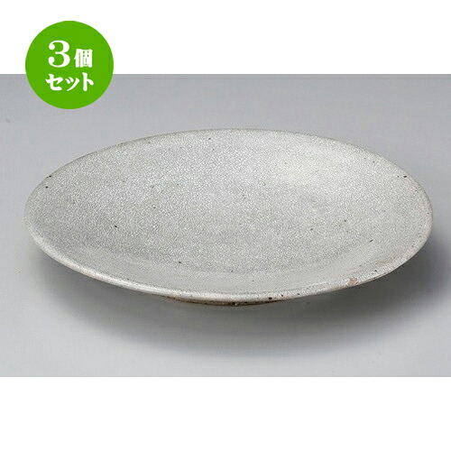 3個セット☆ 丸皿 ☆錆梅花皮7寸プレート [ 24.5 x 3.6cm 645g ] | 中皿 デザート皿 取り皿 人気 食器 業務用 飲食店 カフェ ホテル SNS 内祝い ギフト パーティ 引き出物 SNS 食器セット