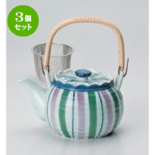 3個セット 有田焼土瓶 /三色十草U付8号土瓶 [ 1350cc 730g ] | ポット 急須 土瓶 お茶 大きい 一服 まったり 人気 おすすめ 食器 業務用 飲食店 カフェ うつわ 器 おしゃれ かわいい ギフト プレゼント 引き出物 誕生日 贈り物 贈答品 食器セット