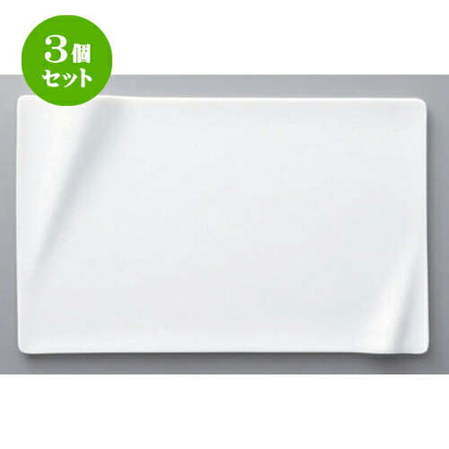 3個セット☆ ボーダーレススタイル ☆ネプチューンWT24cm長角プレート [ 24 x 14.9 x 2cm 405g ] | 四角 スクエア スクエアー 角皿 パスタ 人気 おすすめ 食器 洋食器 業務用 飲食店 カフェ うつわ 器 おしゃれ かわいい ギフト プレゼント 引き出物 贈り物 食器セット