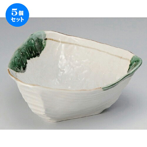 5個セット ☆ 盛鉢 ☆織部流し三角大鉢 [ 23 x 22.5 x 10cm 900g ] | 盛り鉢 盛鉢 万能 取り鉢 おすすめ 食器 業務用 飲食店 カフェ うつわ 器 おしゃれ かわいい お洒落 可愛い おしゃれ かわいい お洒落 可愛い 食器セット