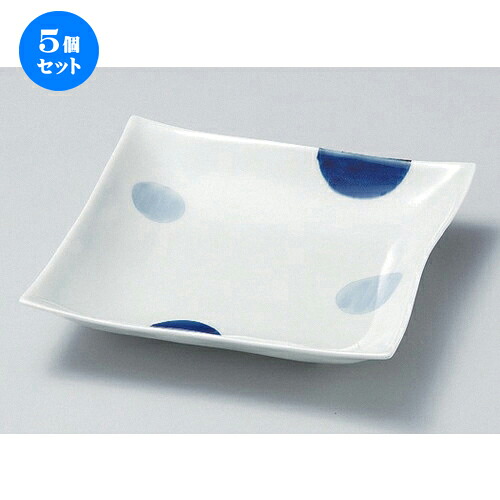 5個セット ☆ 盛鉢 ☆二色丸紋角浅大鉢 [ 23 x 23 x 4.5cm 697g ] | 盛り鉢 盛鉢 万能 取り鉢 おすすめ 食器 業務用 飲食店 カフェ うつわ 器 おしゃれ かわいい お洒落 可愛い おしゃれ かわいい お洒落 可愛い 食器セット｜せともの本舗