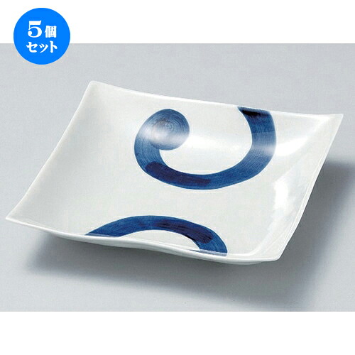 5個セット ☆ 盛鉢 ☆渦紋角浅大鉢 [ 23 x 23 x 4.5cm 697g ] | 盛り鉢 盛鉢 万能 取り鉢 おすすめ 食器 業務用 飲食店 カフェ うつわ 器 おしゃれ かわいい お洒落 可愛い おしゃれ かわいい お洒落 可愛い 食器セット｜せともの本舗