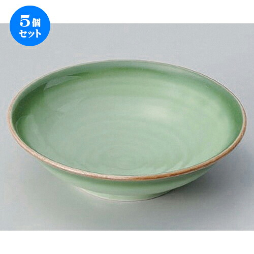 5個セット☆ 向付 ☆緑彩向付 [ 15.7 x 4.3cm 310g ] | 和食器 鉢 小鉢 ボウル 浅鉢 料亭 ホテル 食器 業務用 飲食店 カフェ うつわ 器 おしゃれ かわいい ギフト プレゼント 内祝い 誕生日 贈り物 贈答品 おすすめ 食器セット｜せともの本舗