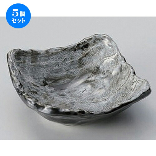 5個セット☆ 中鉢 ☆かいらぎ黒ちぎり角小鉢 [ 15.5 x 11 x 4cm 180g ] | 中鉢 盛鉢 取り鉢 ボウル 中 おすすめ 人気 食器 業務用 飲食店 カフェ うつわ 器 おしゃれ かわいい お洒落 ギフト プレゼント 引き出物 内祝い 結婚祝い 誕生日 贈り物 贈答品 食器セット｜せともの本舗 7,668円