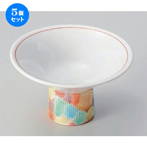 5個セット☆ 高台小鉢 ☆赤彩交跣4.5高台小鉢 [ 13.2 x 7.5cm 195g ] | 小鉢 小 小さい 鉢 ボウル 万能 人気 おすすめ 食器 業務用 飲食店 カフェ うつわ 器 おしゃれ かわいい ギフト プレゼント内祝い 結婚祝い 誕生日 贈り物 贈答品 食器セット