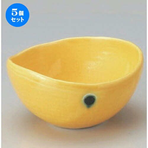 5個セット☆ 組小鉢 ☆黄輝楕円小鉢 (小) [ 11 x 10 x 5.5cm 180g ] | 小鉢 小 小さい 鉢 ボウル 万能 人気 おすすめ 食器 業務用 飲食店 カフェ うつわ 器 おしゃれ かわいい ギフト プレゼント内祝い 結婚祝い 誕生日 贈り物 贈答品 食器セット