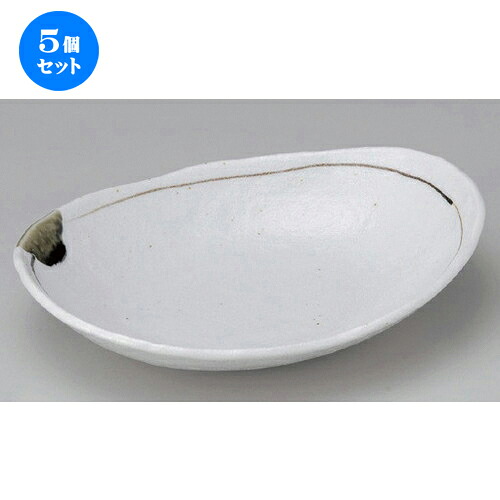 5個セット☆ 楕円鉢 ☆志野織部掛茶筋小判鉢 [ 24.7 x 19.3 x 5.2cm 598g ] | 盛り鉢 盛鉢 万能 取り鉢 おすすめ 食器 業務用 飲食店 カフェ うつわ 器 おしゃれ かわいい お洒落 可愛い おしゃれ かわいい お洒落 可愛い 食器セット