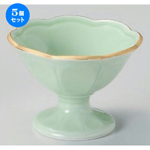 5個セット☆ 小付 ☆渕金グリーン釉 高台小付 [ 9.6 x 7cm 145g ] | 和食器 鉢 小鉢 ボウル 料亭 ホテル 食器 業務用 飲食店 カフェ うつわ 器 おしゃれ かわいい ギフト プレゼント 内祝い 誕生日 贈り物 贈答品 おすすめ 食器セット 12,887円