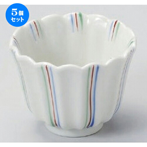 5個セット☆ 小付 ☆三彩菊型3.0小鉢 [ 8 x 6cm 140g ] | 和食器 鉢 小鉢 ボウル 料亭 ホテル 食器 業務用 飲食店 カフェ うつわ 器 おしゃれ かわいい ギフト プレゼント 内祝い 誕生日 贈り物 贈答品 おすすめ 食器セット