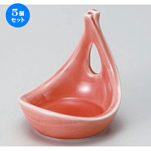 5個セット☆ 珍味 ☆桃釉手付珍味入 [ 6.3 x 6.5 x 7.3cm 95g ] | 珍味 小付け 小鉢 小皿 お漬物 薬味入れ おすすめ 人気 食器 業務用 飲食店 カフェ うつわ 器 おしゃれ かわいい お洒落 可愛い ギフト プレゼント 引き出物 内祝い 結婚祝い 誕生日 贈り物 食器セット
