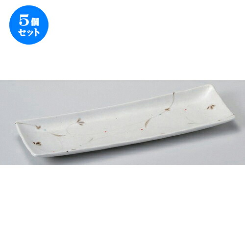 5個セット☆ 細長皿 ☆錆唐草長皿 [ 34 x 11.2 x 2.5cm 540g ] | 和皿 焼き物 焼物 串皿 食器 業務用 飲食店 カフェ うつわ 器 おしゃれ かわいい お洒落 可愛い ギフト プレゼント 引き出物 内祝い 結婚祝い 誕生日 贈り物 贈答品 人気 おすすめ 食器セット｜せともの本舗
