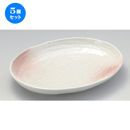 5個セット☆ 変形皿 ☆桜吹雪楕円大皿 [ 37 x 29.5 x 4.5cm 1563g ] | 変形皿 お皿 和皿 人気 おすすめ 食器 業務用 飲食店 カフェ うつわ 器 おしゃれ ギフト プレゼント 引き出物 内祝い 結婚祝い 誕生日 贈り物 贈答品 食器セット
