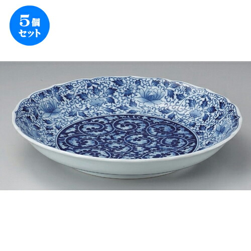 5個セット☆ 丸皿 ☆濃唐草桔梗10.0皿 [ 31.5 x 5.8cm 1480g ] | 大きい お皿 大皿 盛り皿 盛皿 人気 おすすめ パスタ皿 パーティー 食器 業務用 飲食店 カフェ うつわ 器 ギフト プレゼント誕生日 贈り物 贈答品 おしゃれ かわいい 食器セット