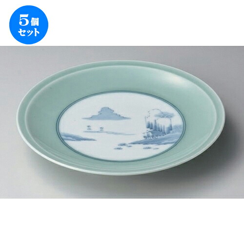 5個仕掛ける☆ 有田焼お皿 ☆青磁内風景高さ9号皿 [ 27.5 x 4.5糎 1000g ] | 馬鹿でかい お皿 お皿 真っ盛り皿 盛皿 一般受け おすすめ パスタ皿 寄りあい 食器 お役目用 飲食店 喫茶店 うつわ 器 差し上げ物 差し上げ物生まれ落ちる日 差し上げ物 譲りわたす品 今めかしい 可愛らしい 食器仕掛ける
