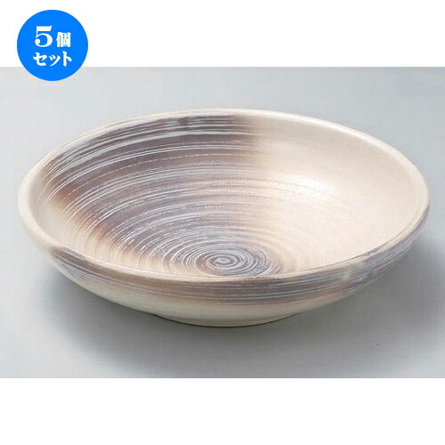 5個セット☆ 萬古焼大皿 ☆カスミ志野8.0めん鉢 [ 24.3 x 6.7cm 980g ] | 大きい お皿 大皿 盛り皿 盛皿 人気 おすすめ パスタ皿 パーティー 食器 業務用 飲食店 カフェ うつわ 器 ギフト プレゼント誕生日 贈り物 贈答品 おしゃれ かわいい 食器セット｜せともの本舗