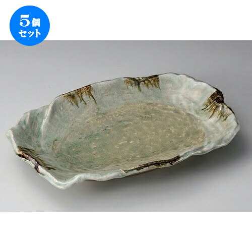 5個セット☆ 萬古焼大皿 ☆砂ビードロ10号変形皿 [ 32 x 22 x 5.5cm 1140g ] | 大きい お皿 大皿 盛り皿 盛皿 人気 おすすめ パスタ皿 パーティー 食器 業務用 飲食店 カフェ うつわ 器 ギフト プレゼント誕生日 贈り物 贈答品 おしゃれ かわいい 食器セット｜せともの本舗