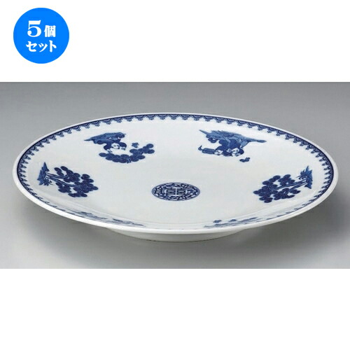 5個セット☆ 丸皿 ☆染付唐子10.0皿 [ 30.8 x 4.2cm 1125g ] | 大きい お皿 大皿 盛り皿 盛皿 人気 おすすめ パスタ皿 パーティー 食器 業務用 飲食店 カフェ うつわ 器 ギフト プレゼント誕生日 贈り物 贈答品 おしゃれ かわいい 食器セット