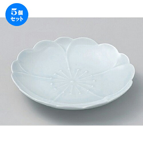 5個セット☆ フルーツ皿 ☆さくら(青磁) お取皿φ15cm [ 15 x 2cm 227g ] | 中皿 デザート皿 取り皿 人気 食器 業務用 飲食店 カフェ ホテル SNS 内祝い ギフト パーティ 引き出物 SNS 食器セット｜せともの本舗