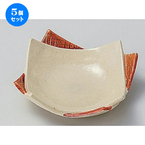 5個セット☆ フルーツ皿 ☆赤絵重ね皿 (小) [ 11 x 11 x 3.6cm 210g ] | 中皿 デザート皿 取り皿 人気 食器 業務用 飲食店 カフェ ホテル SNS 内祝い ギフト パーティ 引き出物 SNS 食器セット
