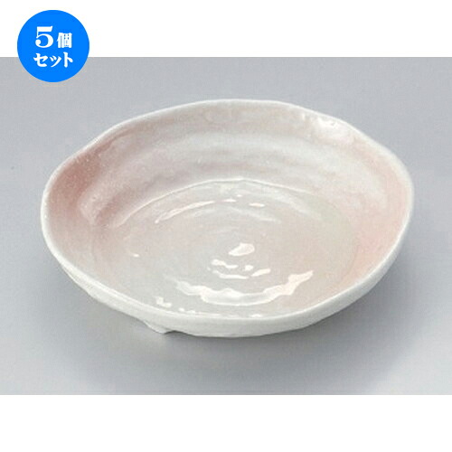 5個セット☆ フルーツ皿 ☆桜吹六兵衛三つ足取皿 [ 14 x 3.3cm 203g ] | 中皿 デザート皿 取り皿 人気 食器 業務用 飲食店 カフェ ホテル SNS 内祝い ギフト パーティ 引き出物 SNS 食器セット