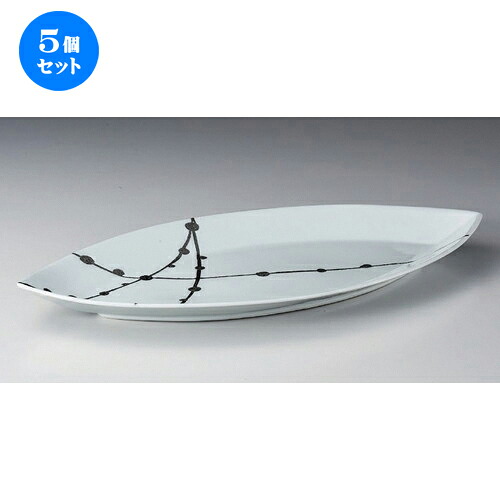 5個セット☆ 有田焼大皿 ☆錦白プラチナ玉スダレリーフ50cm皿 [ 50 x 26 x 4.5cm 1205g ] | 大きい お皿 大皿 盛り皿 盛皿 人気 おすすめ パスタ皿 パーティー 食器 業務用 飲食店 カフェ うつわ 器 ギフト プレゼント誕生日 贈り物 贈答品 おしゃれ かわいい 食器セット