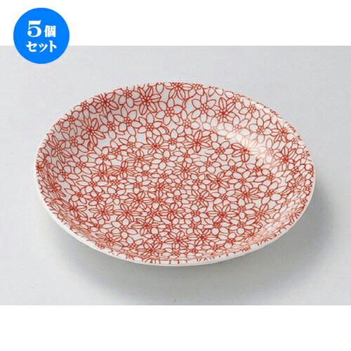 5個仕掛ける ☆ 組小皿 ☆赤小紋5.5皿 [ 16.5 x 2.6糎 236g ] | 一般受け おすすめ 食器 洋食器 お役目用 飲食店 喫茶店 うつわ 器 今めかしい 可愛らしい 差し上げ物 差し上げ物 生まれ落ちる日 食器仕掛ける