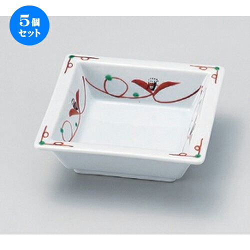 5個セット☆ 松花堂 ☆花唐草角鉢 [ 11.5 x 11.5 x 3.6cm 221g ] | 小鉢 小 小さい 鉢 ボウル 万能 人気 おすすめ 食器 業務用 飲食店 カフェ うつわ 器 おしゃれ かわいい ギフト プレゼント内祝い 結婚祝い 誕生日 贈り物 贈答品 食器セット｜せともの本舗