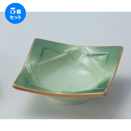 5個セット☆ 松花堂 ☆緑彩四角鉢 [ 11 x 11 x 3.8cm 180g ] | 小鉢 小 小さい 鉢 ボウル 万能 人気 おすすめ 食器 業務用 飲食店 カフェ うつわ 器 おしゃれ かわいい ギフト プレゼント内祝い 結婚祝い 誕生日 贈り物 贈答品 食器セット