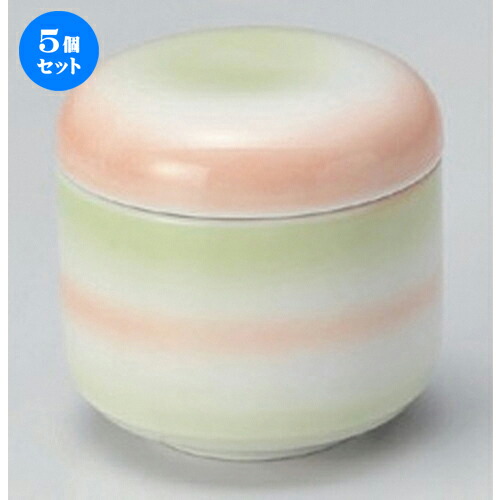 5個セット むし碗 /二色吹駒筋夏目むし碗 [ 7.8 x 7.5cm (180cc) 219g ] | 茶碗蒸し ちゃわんむし 蒸し器 寿司屋 碗 むし碗 食器 業務用 飲食店 おしゃれ かわいい ギフト プレゼント 引き出物 誕生日 贈り物 贈答品 食器セット