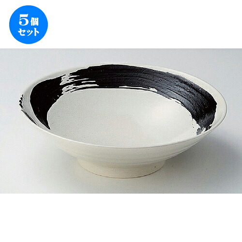 5個セット☆ 麺皿 ☆極刷毛白8.0麺鉢 [ 24.8 x 7.4cm 737g ] | そば丼 うどん ラーメン どんぶり 鉢 盛り鉢 食器 業務用 飲食店 カフェ うつわ 器 おしゃれ かわいい ギフト プレゼント 引き出物 内祝い 結婚祝い おすすめ 食器セット