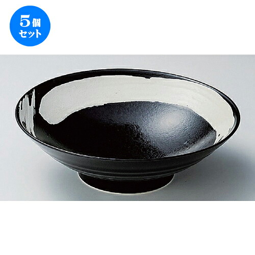 5個セット☆ 麺皿 ☆極刷毛黒8.0麺鉢 [ 24.8 x 7.4cm 737g ] | そば丼 うどん ラーメン どんぶり 鉢 盛り鉢 食器 業務用 飲食店 カフェ うつわ 器 おしゃれ かわいい ギフト プレゼント 引き出物 内祝い 結婚祝い おすすめ 食器セット