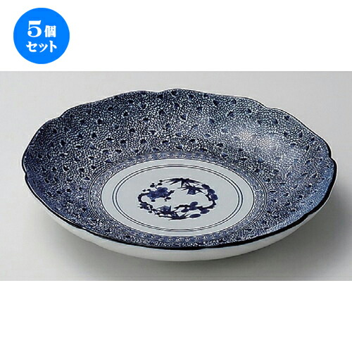 日本最大のブランド 皿 プレート 内祝い 引き出物 プレゼント ギフト 可愛い お洒落 かわいい おしゃれ 器 うつわ カフェ 飲食店 業務用 食器 パスタボウル カレー皿 パスタ皿 パスタ 566g 3 5cm X 22 5 古染松竹梅パスタ皿小 麺皿 5個セット 結婚祝い 贈答品