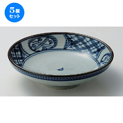 5個仕掛ける☆ 麺皿 ☆古染間取丸紋7.5寸メン皿 [ 23.4 x 6.5糎 910g ] | パスタ パスタ皿 カレー皿 パスタどんぶり鉢 食器 お役目用 飲食店 喫茶店 うつわ 器 今めかしい 可愛らしい 着飾る 好いたらしい 差し上げ物 差し上げ物 差し上げ物 内祝い 一緒になる祝賀会 生まれ落ちる日 差し上げ物 譲りわたす品 食器仕掛ける