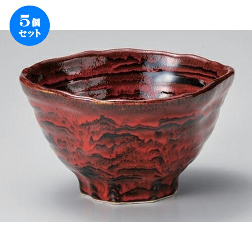 5個セット☆ 多用丼 ☆赤柚子三つ押5.5丼 [ 16.5 x 9.3cm 599g ] | お好み丼 丼ぶり カフェ丼 鉢 ラーメン そば うどん ボウル 食器 業務用 飲食店 カフェ うつわ 器 おしゃれ かわいい ギフト プレゼント 誕生日 贈り物 贈答品 食器セット