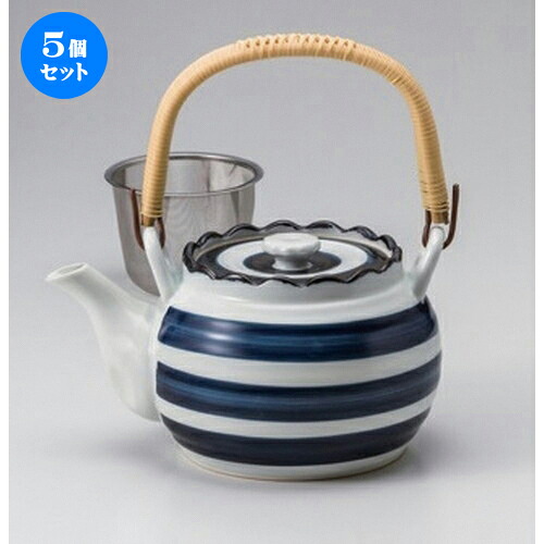 5個セット 有田焼土瓶 /ゴス巻U付6号土瓶 [ 850cc 460g ] | ポット 急須 土瓶 お茶 大きい 一服 まったり 人気 おすすめ 食器 業務用 飲食店 カフェ うつわ 器 おしゃれ かわいい ギフト プレゼント 引き出物 誕生日 贈り物 贈答品 食器セット｜せともの本舗