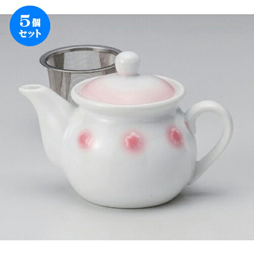 5個セット☆ ポット ☆紅梅ポット [ 10 x 10cm (350cc) 270g ] | 人気 おすすめ 食器 洋食器 業務用 飲食店 カフェ うつわ 器 おしゃれ かわいい ギフト プレゼント 誕生日 食器セット｜せともの本舗