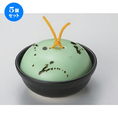 5個セット☆ 会席鍋 ☆ヒワ釉黒飛ばし会席鍋 (中) [ 15 x 8cm 500g ] | 人気 おすすめ 食器 洋食器 業務用 飲食店 カフェ うつわ 器 おしゃれ かわいい ギフト プレゼント 誕生日 食器セット