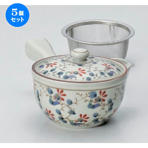 5個セット 有田焼急須 /錦草花U付雀口中急須200cc 360g ] | ポット 急須 きゅうす 土瓶 お茶 一服 まったり 人気 おすすめ 食器 業務用 飲食店 カフェ うつわ 器 おしゃれ かわいい ギフト プレゼント 引き出物 誕生日 贈り物 贈答品 食器セット