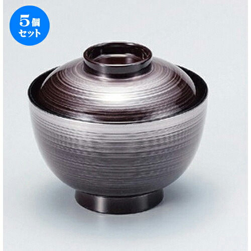 5個セット ［ＴＡ］3.8寸仙才椀 茶 銀刷毛目 [ 11.1 x 9.7cm (300cc) 125g ] | 汁椀 お椀 スープ 日本食 パーティ おすすめ 人気 食器 業務用 飲食店 カフェ うつわ 器 おしゃれ かわいい お洒落 ギフト プレゼント 引き出物 内祝い 結婚祝い 誕生日 贈り物 贈答品
